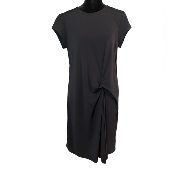 H by Halston, front twist knot dress, black, size small - Picture 1 of 8